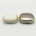 Empty new design sqaure plastic compact powder case with mirror cosmetic container for pressed powder